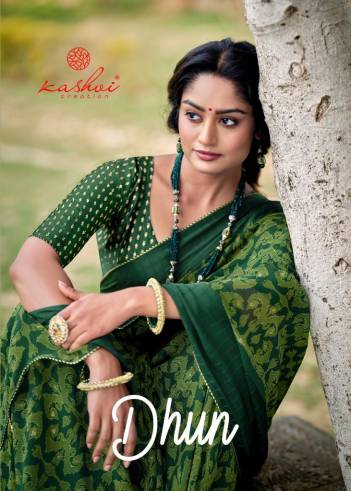 Dhun By Kashvi Creation Foil Printed Fancy Saree Collection